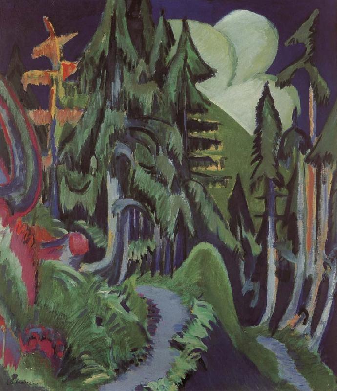 Ernst Ludwig Kirchner Mountain forest oil painting picture